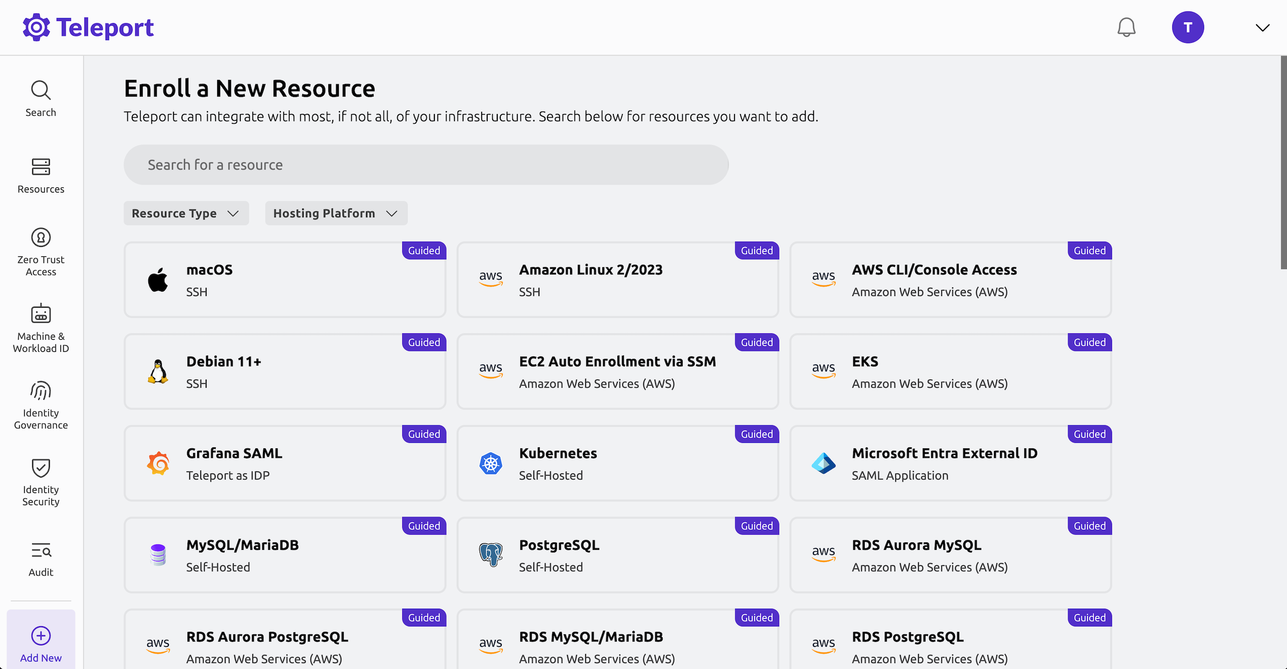 Enroll a resource