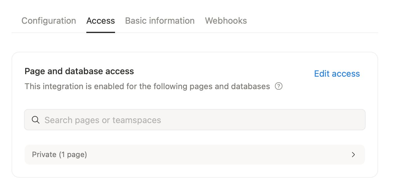 Notion access